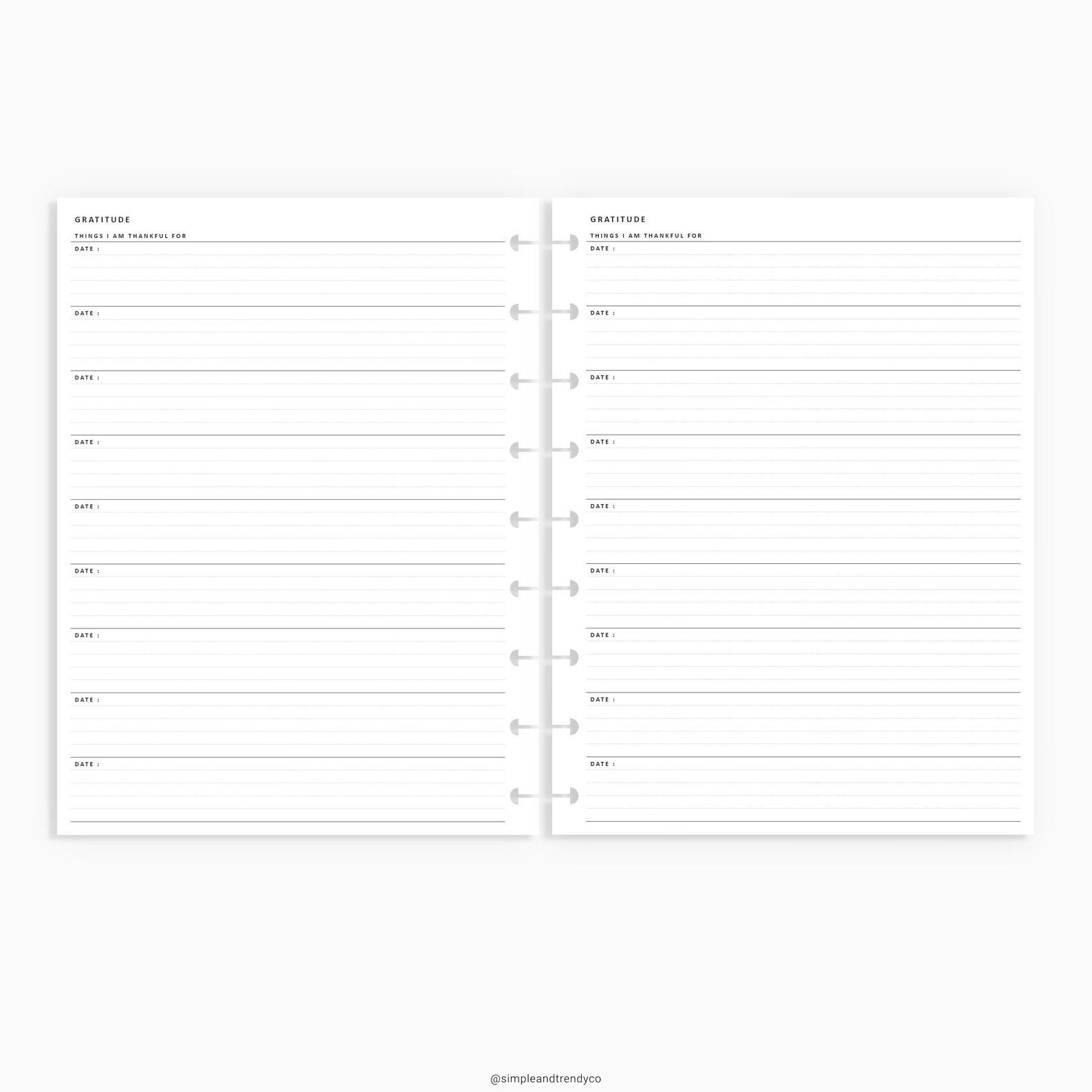 Daily Gratitude Happy Planner Classic Printable Gratitude | Etsy