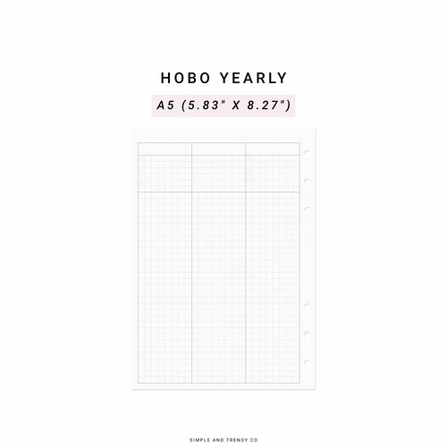 Hobonichi Yearly Planner Printable Yearly Agenda Undated - Etsy