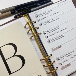 Workout Tracker A5 Planner Inserts, Printable Weekly Workout Plan ...