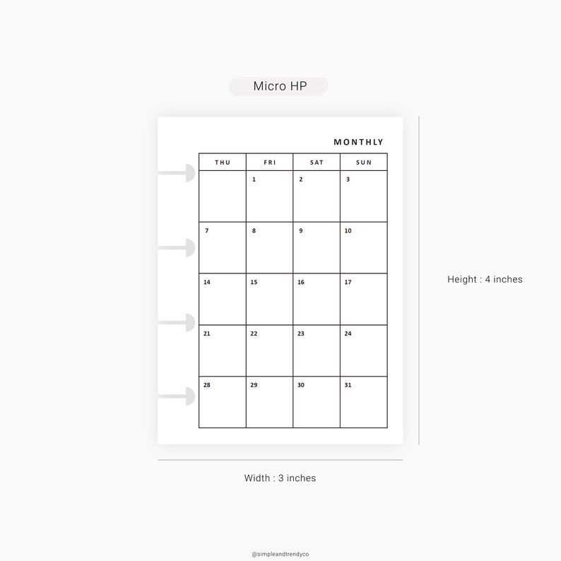 Micro Happy Planner 2021 Dated Monthly Planner Printable Etsy