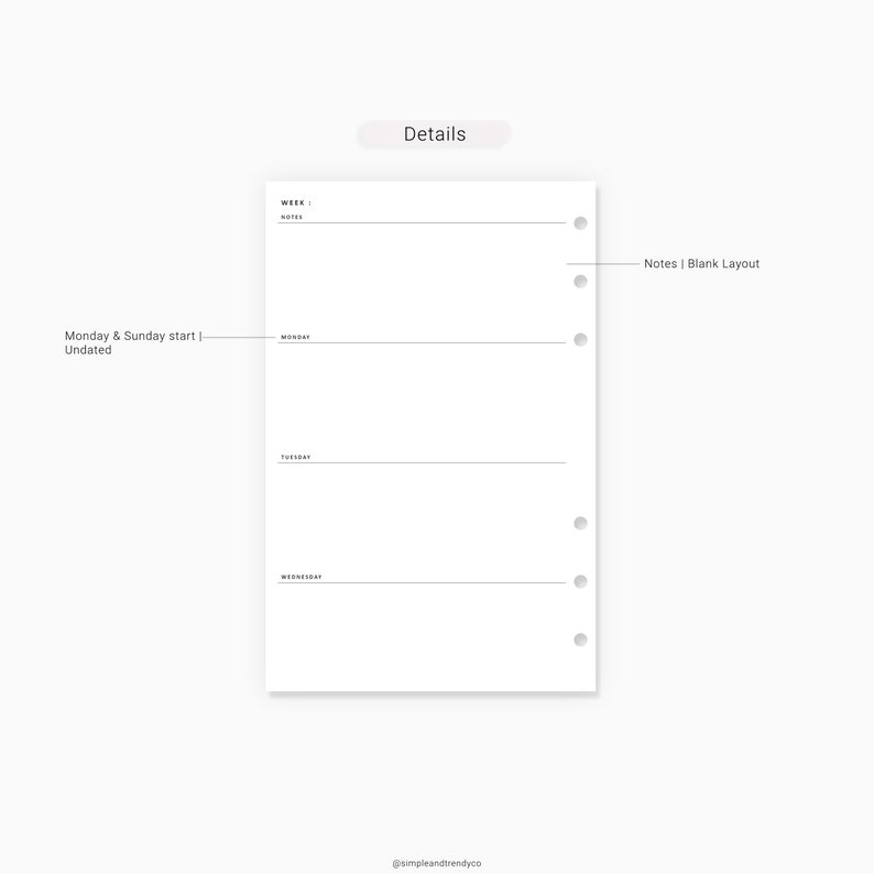 Weekly Planner Printable Half Size Half Letter Inserts Weekly | Etsy