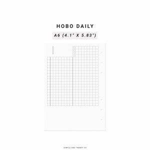 Hobonichi Daily Planner Printable A6 Inserts, Daily Inserts Template ...