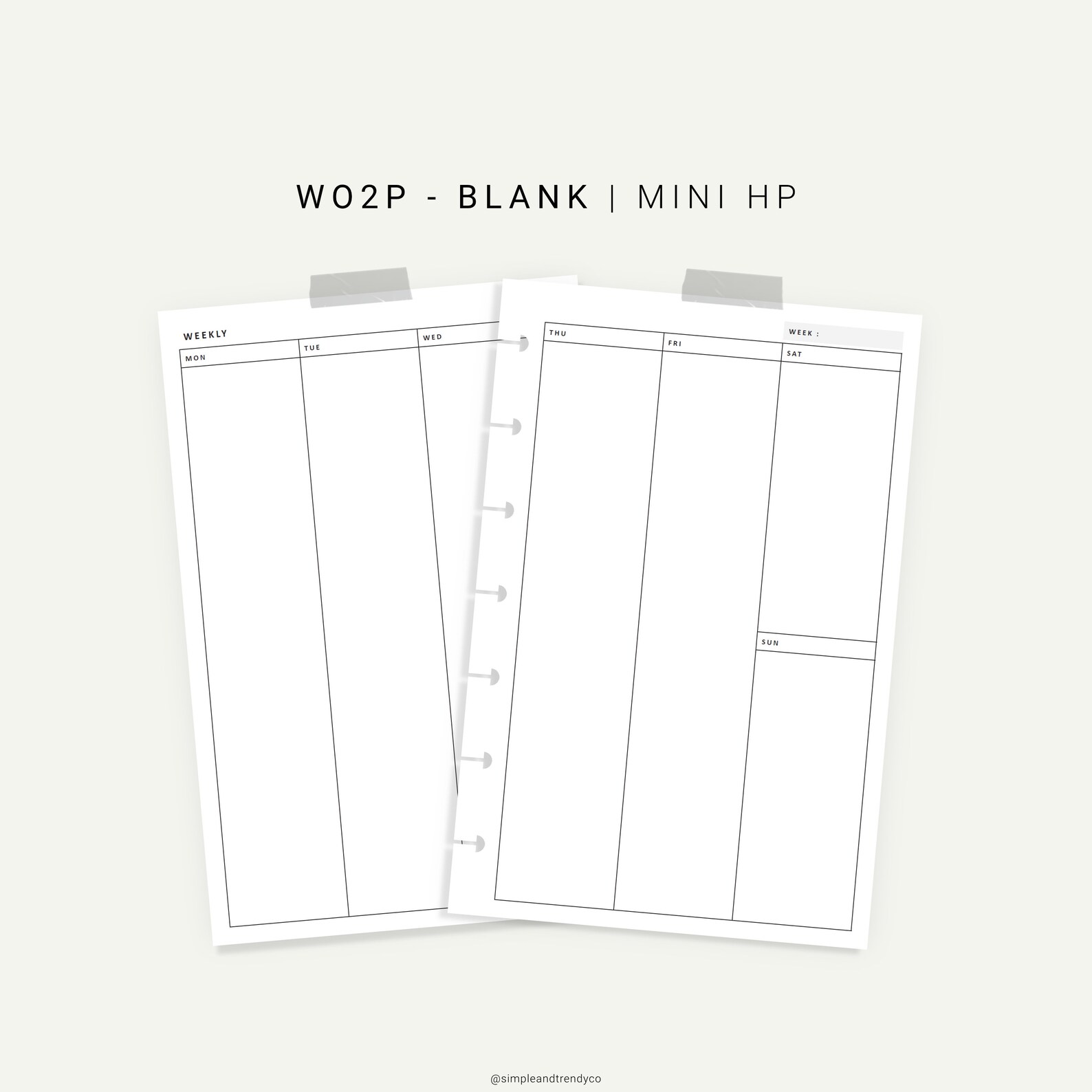 Vertical Weekly Planner Happy Planner Mini Weekly Agenda Etsy