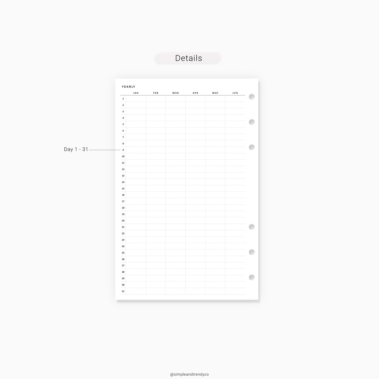 Yearly Vertical Planner 2 Page Half Size Half Letter Inserts | Etsy