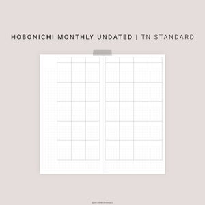 Hobonichi Monthly Planner Template TN Standard Undated Month | Etsy