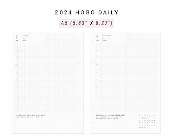 2024 Hobonichi Daily Planner A5 Planner Inserts, Day Planner Positive Quotes, 2024 Dated Planner Refill, Day on 1 page