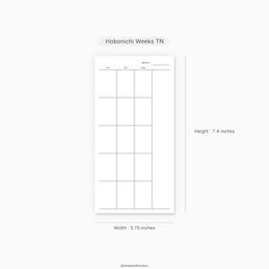 Monthly Planner Printable Minimalist Planner Hobonichi Weeks | Etsy