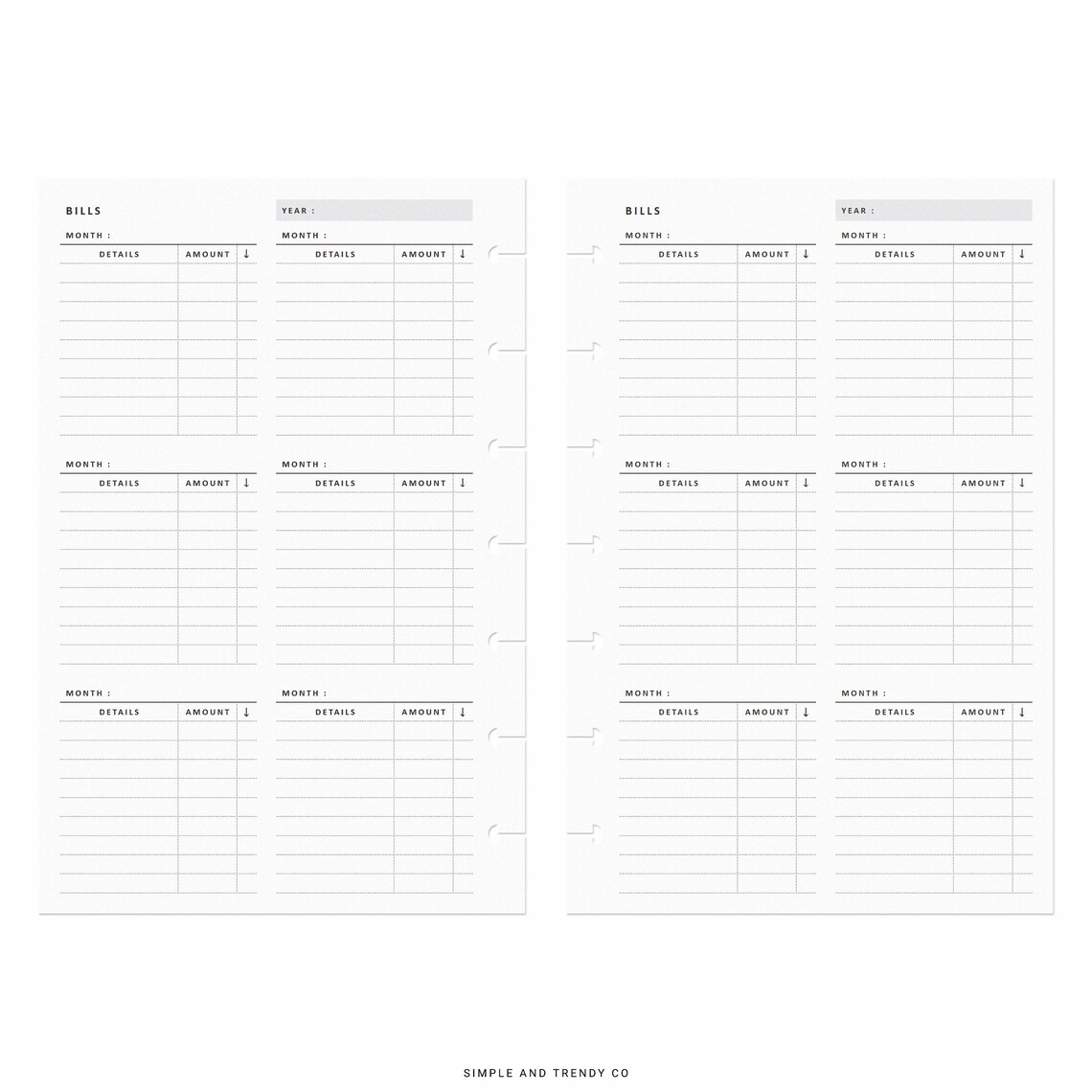 Bill Tracker Printable Happy Planner Mini Bill Organizer Bill - Etsy