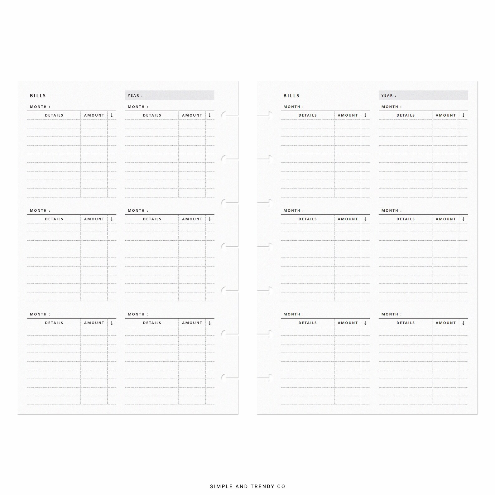 Bill Tracker Printable Happy Planner Mini Bill Organizer Bill - Etsy