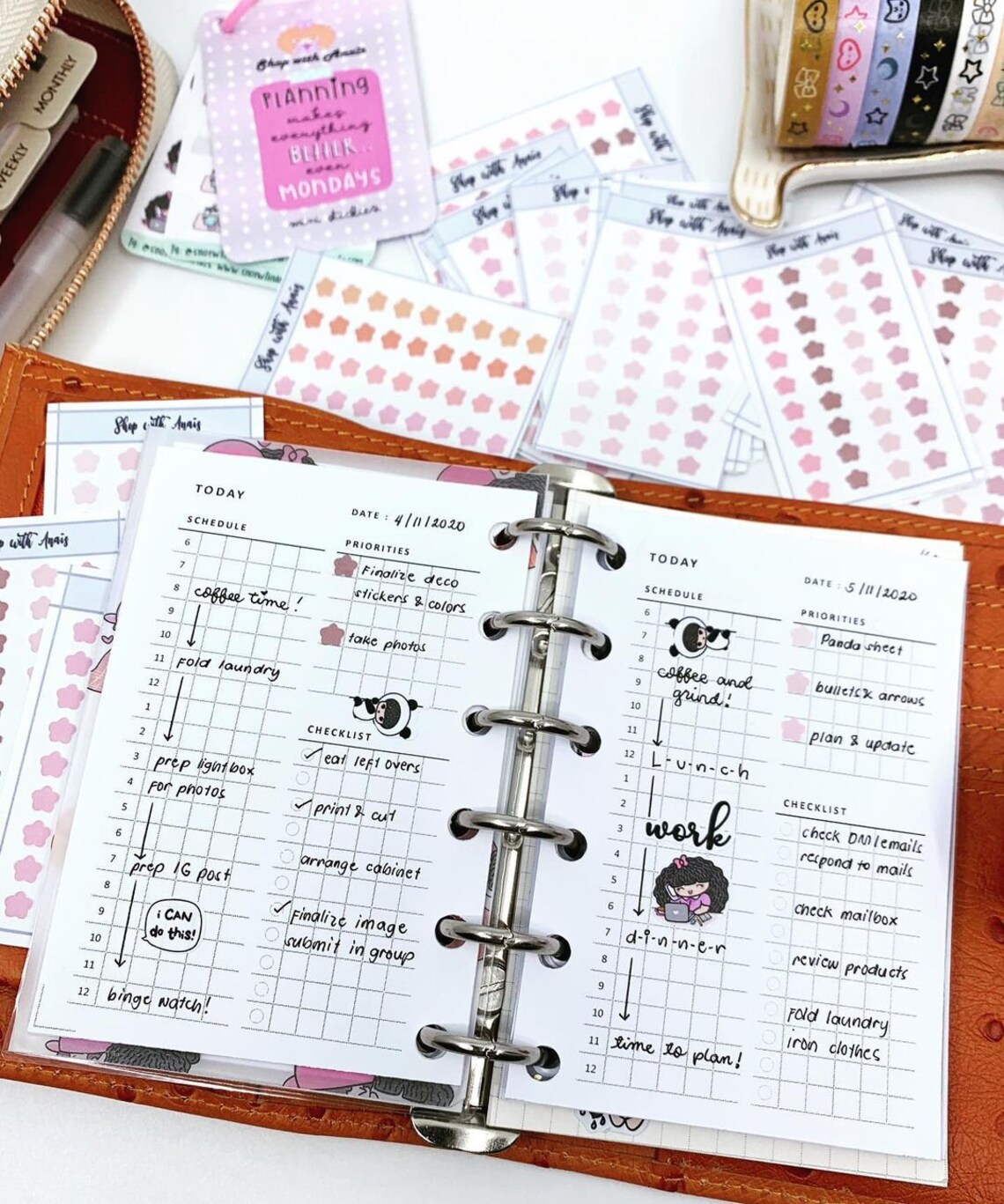 Daily Planner Printable Pocket Size Daily Planners and Etsy