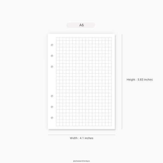 dot grid lined paper a6 inserts printable writing paper blank etsy