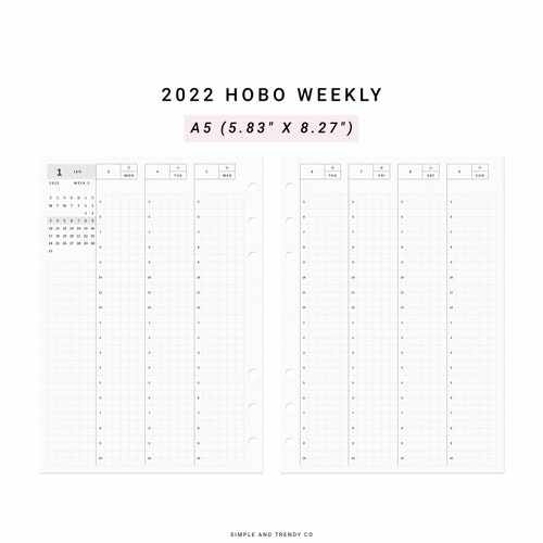 Hobonichi Monthly Planner Template A5 Planner Inserts Undated - Etsy
