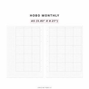 Hobonichi Monthly Planner Template A5 Planner Inserts, Undated Planner ...