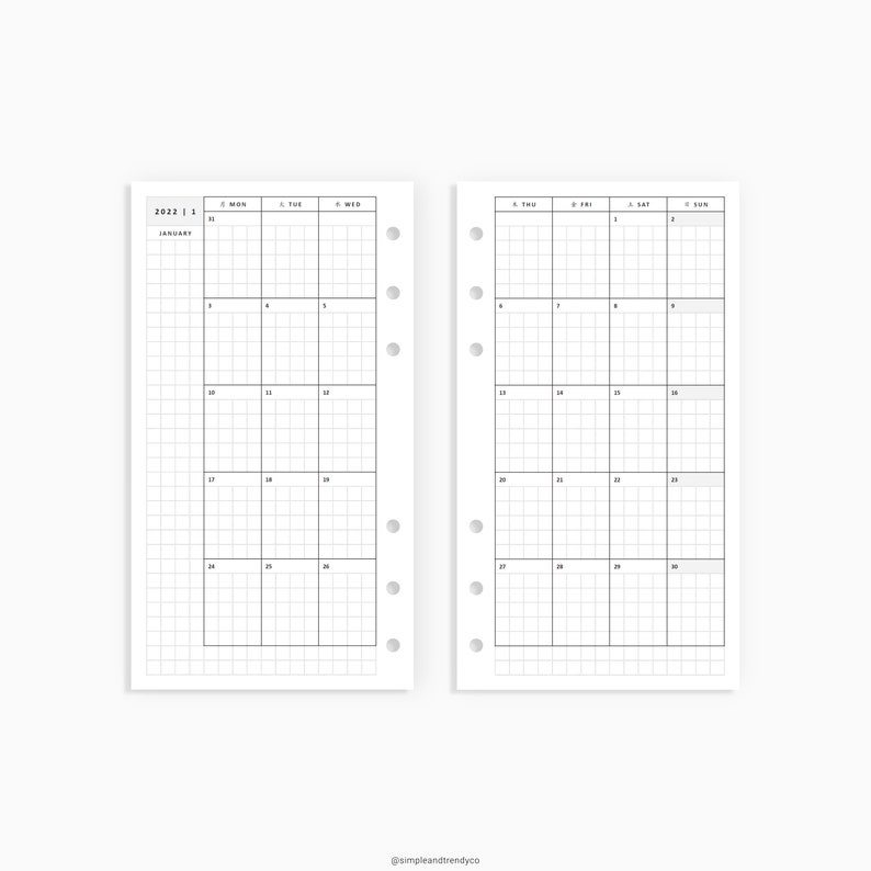 Hobonichi Planner 2022 Dated Printable Personal Planner Etsy