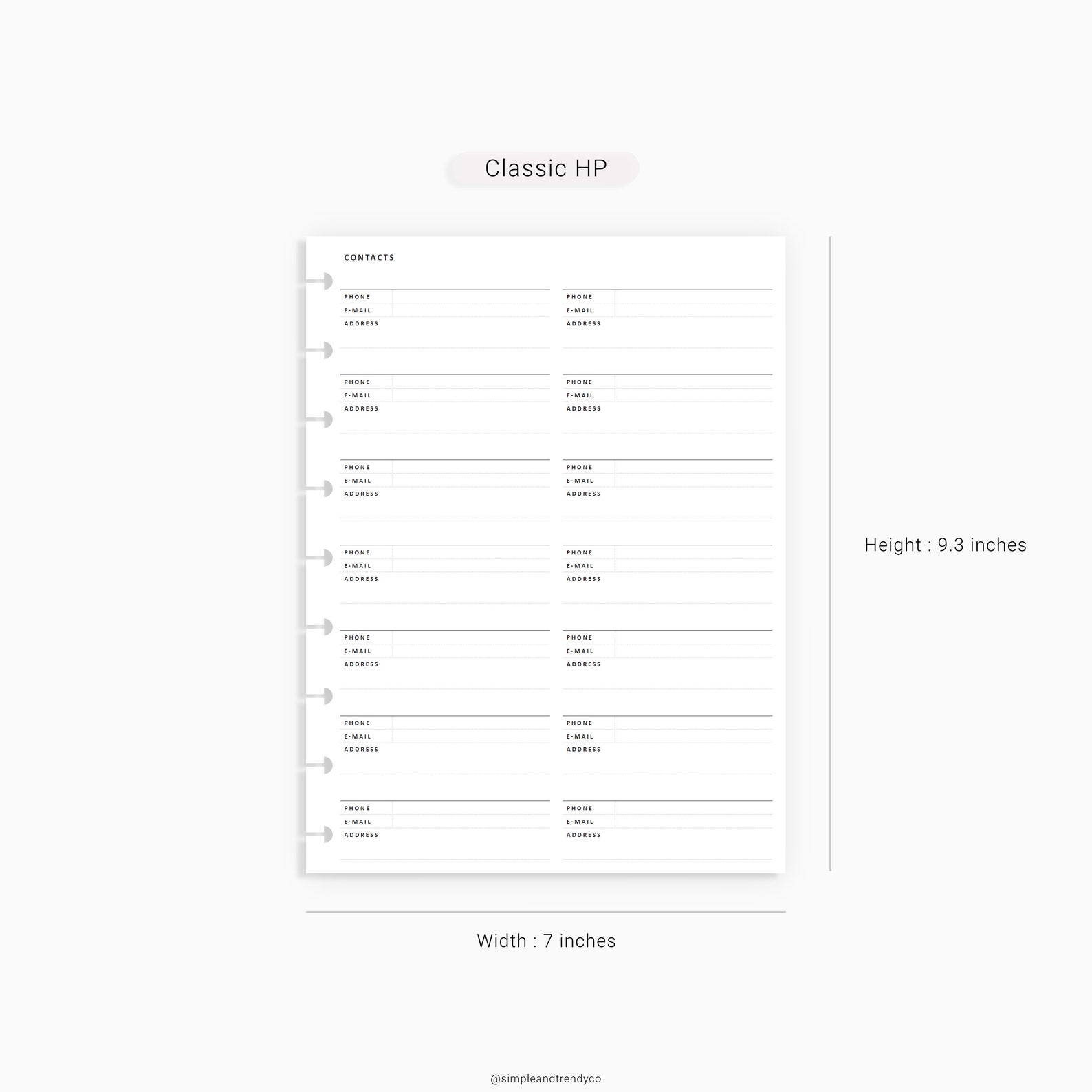 Printable Contacts List Happy Planner Classic Emergency | Etsy
