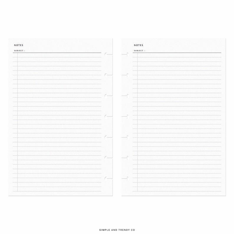 Notes Paper Happy Planner Mini Printable Writing Paper Lined Etsy