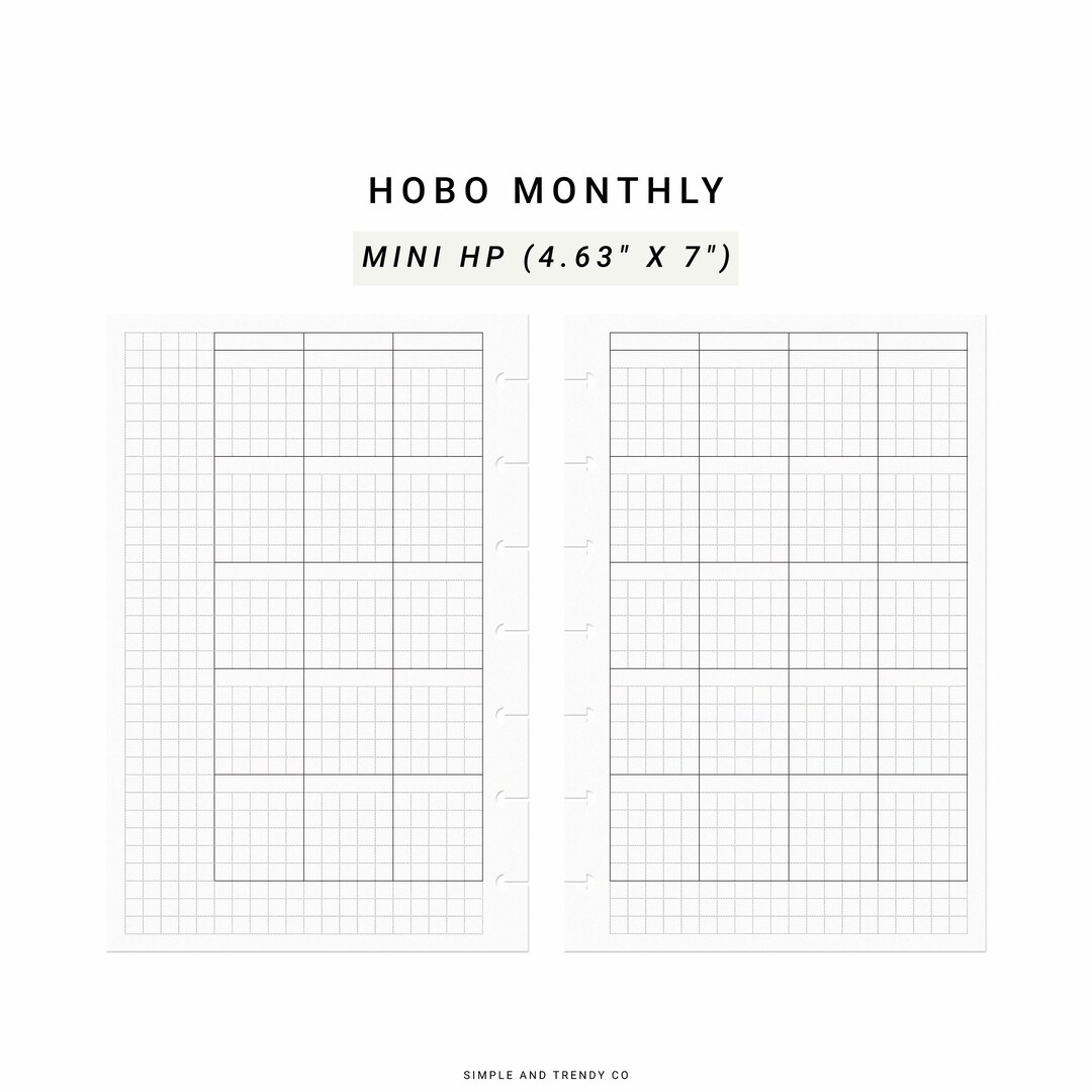 Hobonichi Monthly Planner Template Happy Planner Mini, Undated Planner ...