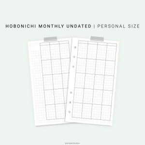Hobonichi Monthly Planner Template Personal Planner Inserts | Etsy