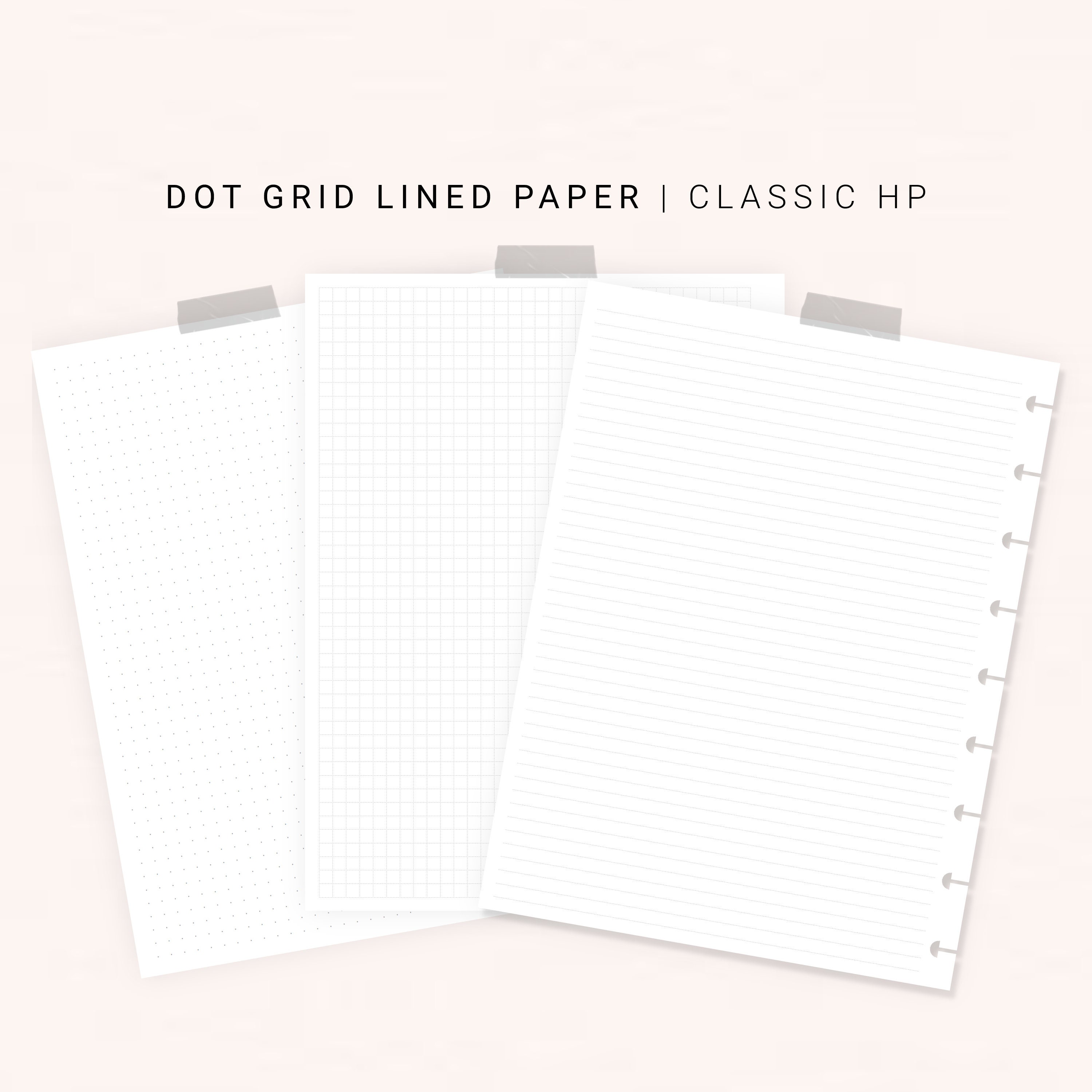 dot grid lined paper happy planner classic printable writing etsy