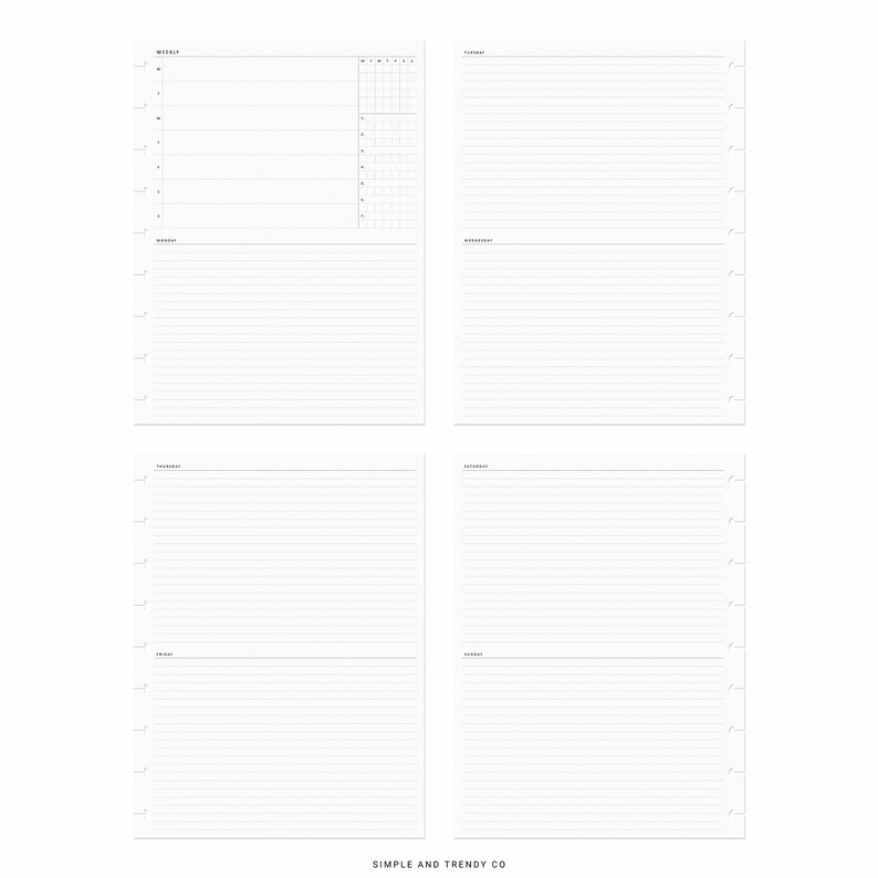 Undated Weekly Planner Printable Happy Planner Classic Weekly - Etsy