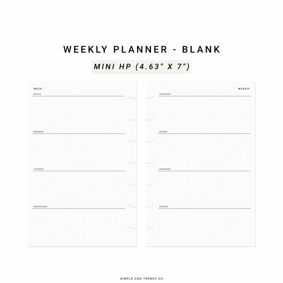 Weekly Planner Printable Happy Planner Mini Weekly Schedule - Etsy
