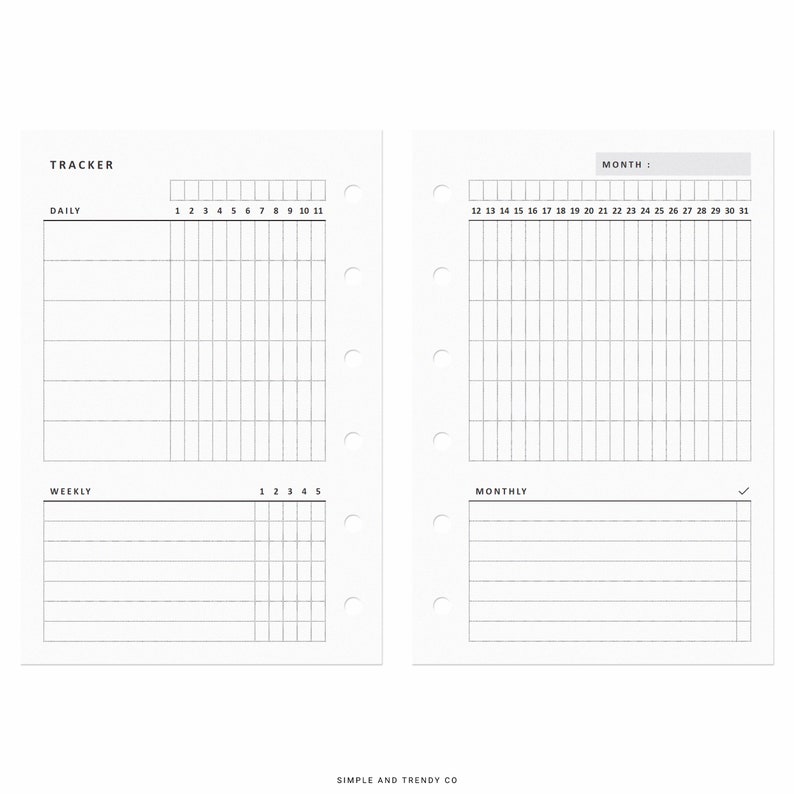 Puede incluir: Un planificador imprimible en blanco y negro con secciones para tareas diarias, semanales y mensuales. El planificador tiene un dise&ntilde;o simple con una marca de verificaci&oacute;n en la parte inferior de la secci&oacute;n mensual.