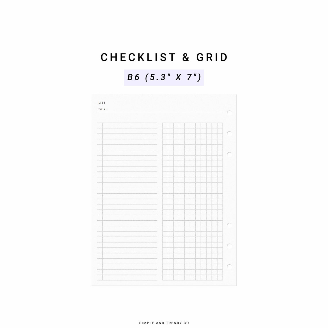 To Do List Printable B6 Inserts Grocery List Travel - Etsy