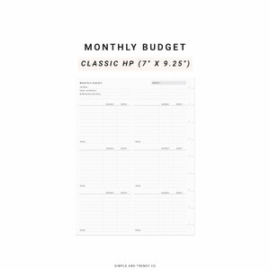 Budget Planner Printable Happy Planner Classic, Monthly Budget Template ...