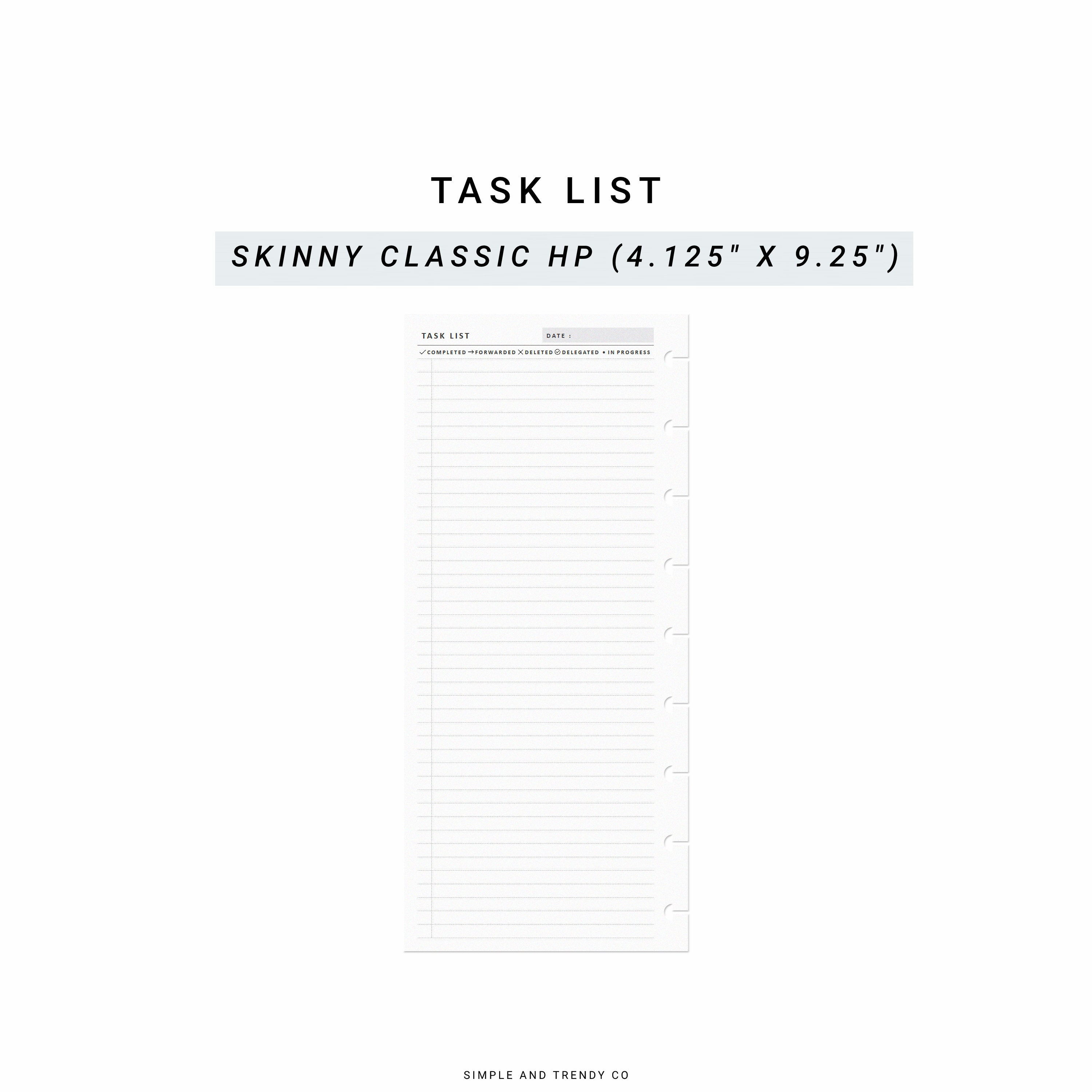 Printable to Do List Skinny Classic Happynichi Printable Half - Etsy