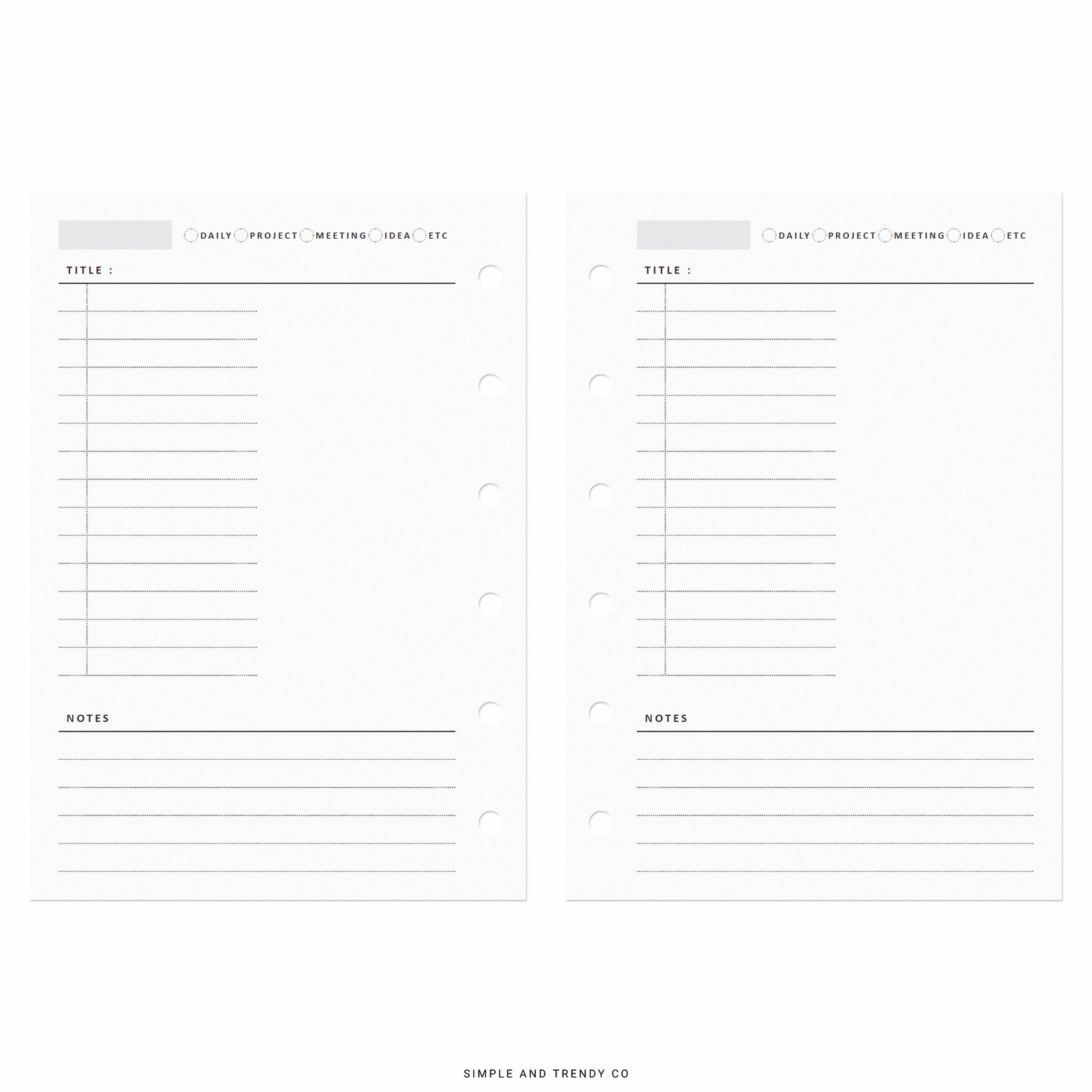 Project Planner Pocket XL Printable Daily Planner Ideas - Etsy