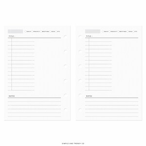 Project Planner Pocket XL, Printable Daily Planner, Ideas, Meeting ...