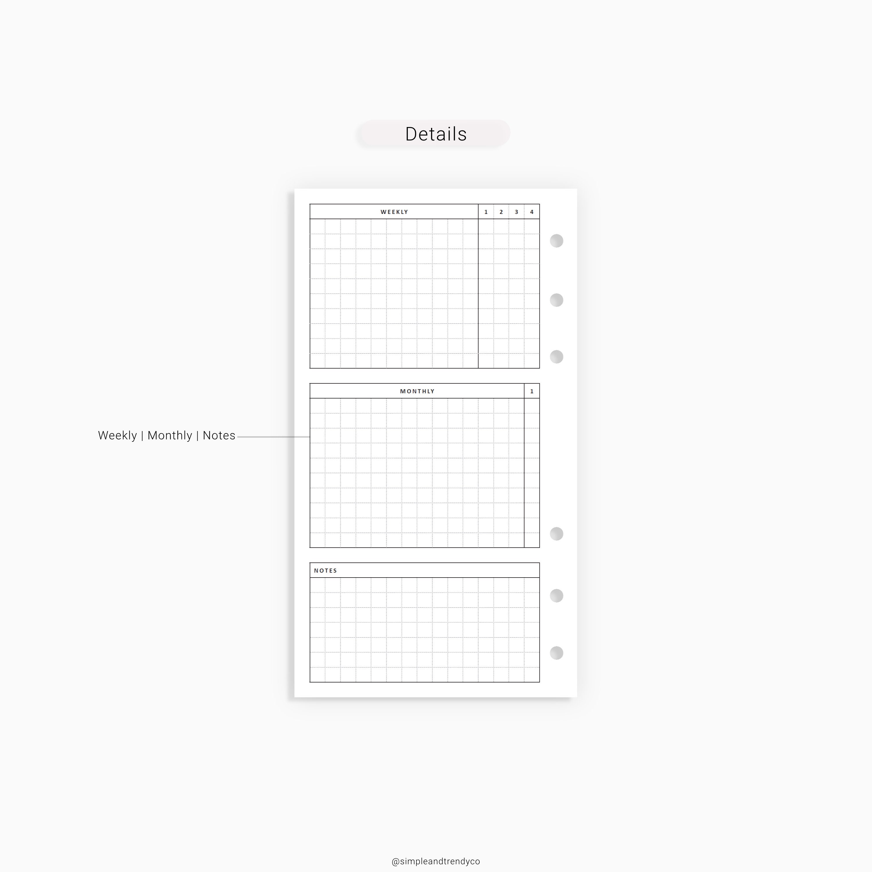 Monthly Tracker Printable Personal Planner Inserts Skin Care | Etsy