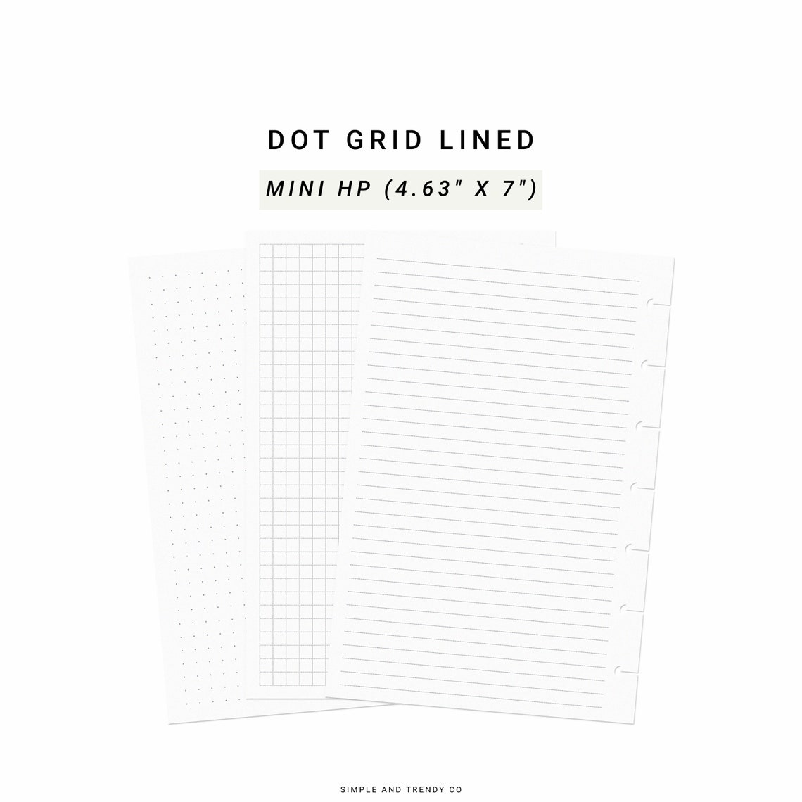 Dot Grid Lined Paper Happy Planner Mini Printable Writing Etsy