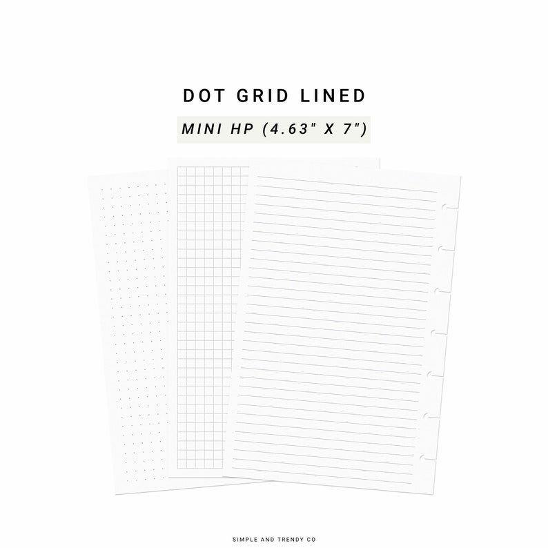 Dot Grid Lined Paper Happy Planner Mini Printable Writing Etsy