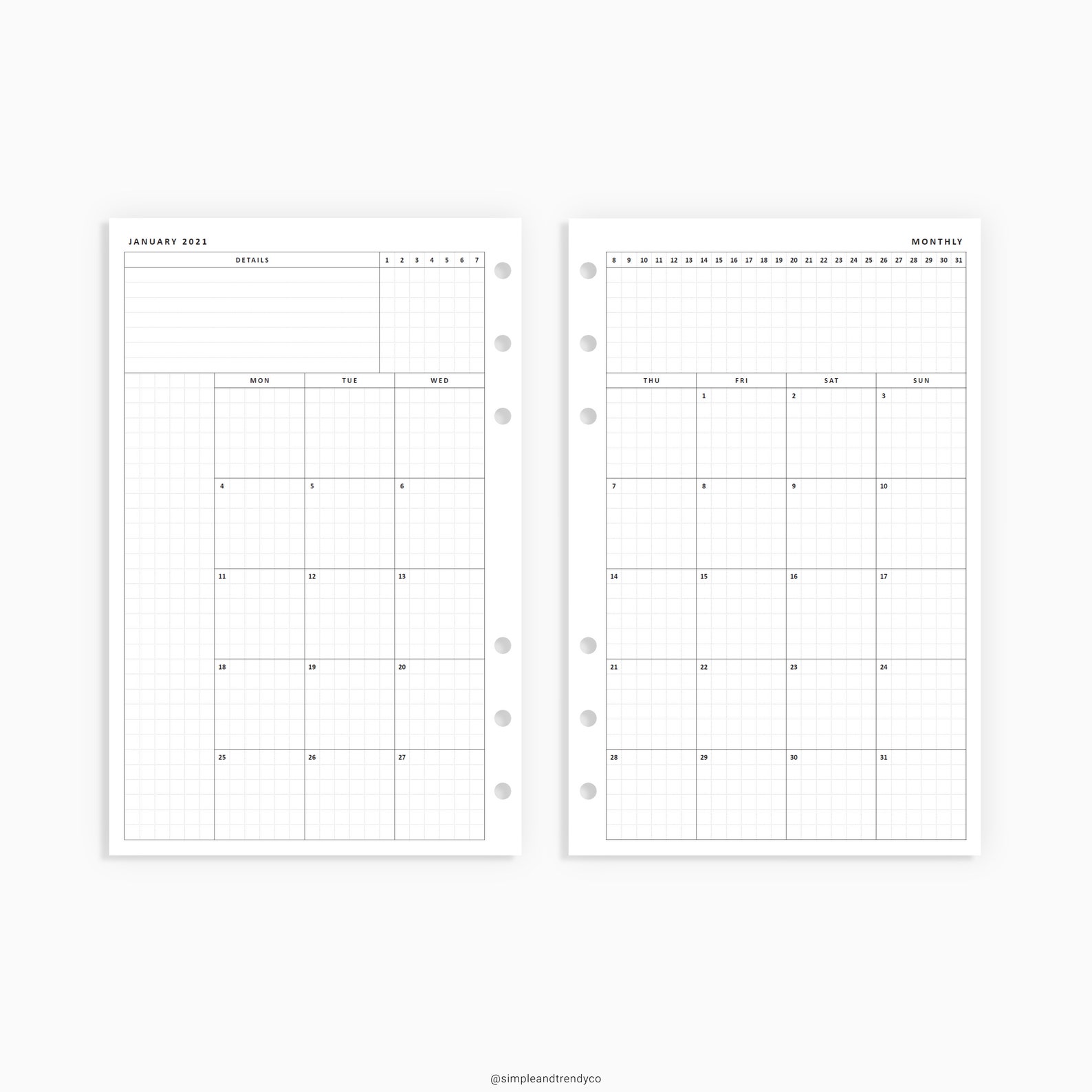 Monthly Planner Printable Half Size Half Letter Inserts 2021 Etsy monthly-planner-printable-half-size-half-letter-inserts-2021-etsy