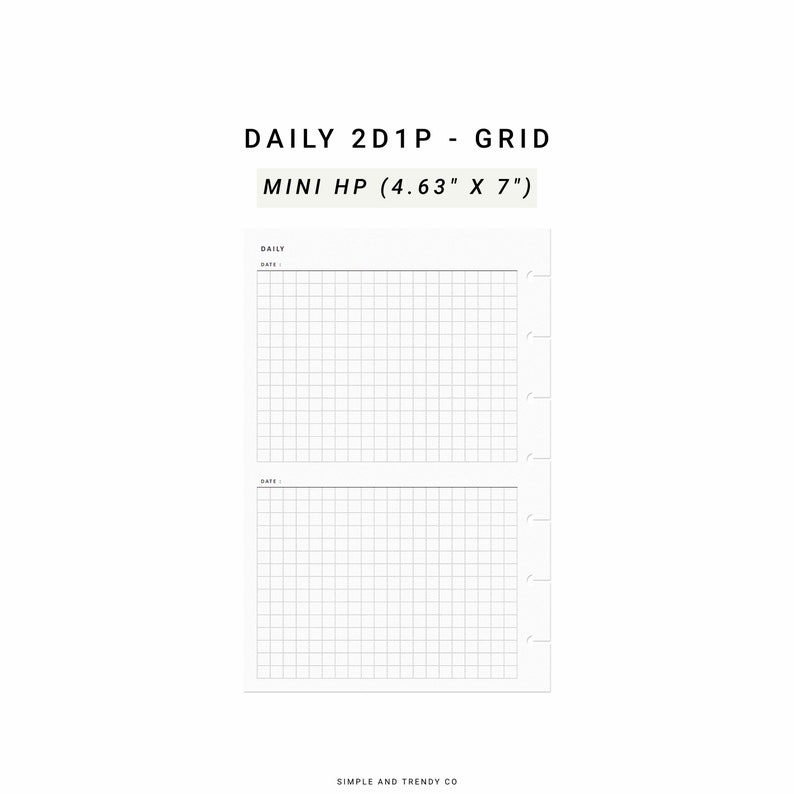 2 Days on 1 Page Happy Planner Mini Printable Daily Planner - Etsy