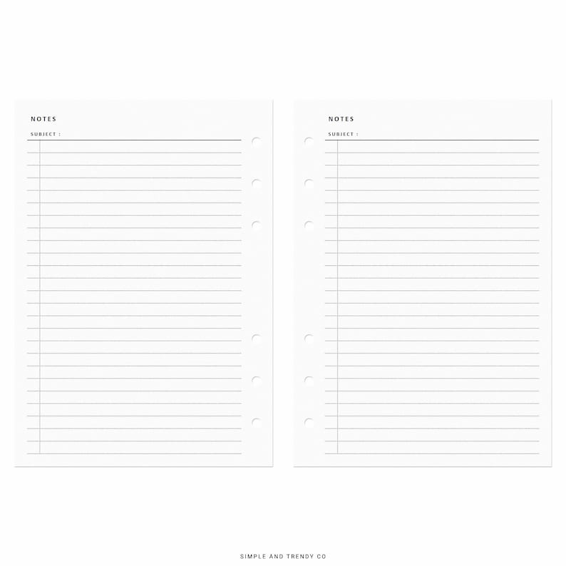 Notes Paper A6 Size Printable Writing Paper Lined Notes | Etsy
