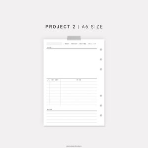 Project Planner A6 Inserts Printable Daily Planner Ideas | Etsy