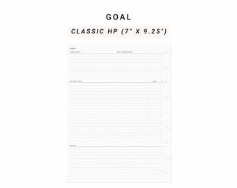 Goal Happy Planner Classic, Goal Setting, Goal Planner, Goal Tracker, Goals Board, Goals Template, Goal Printable