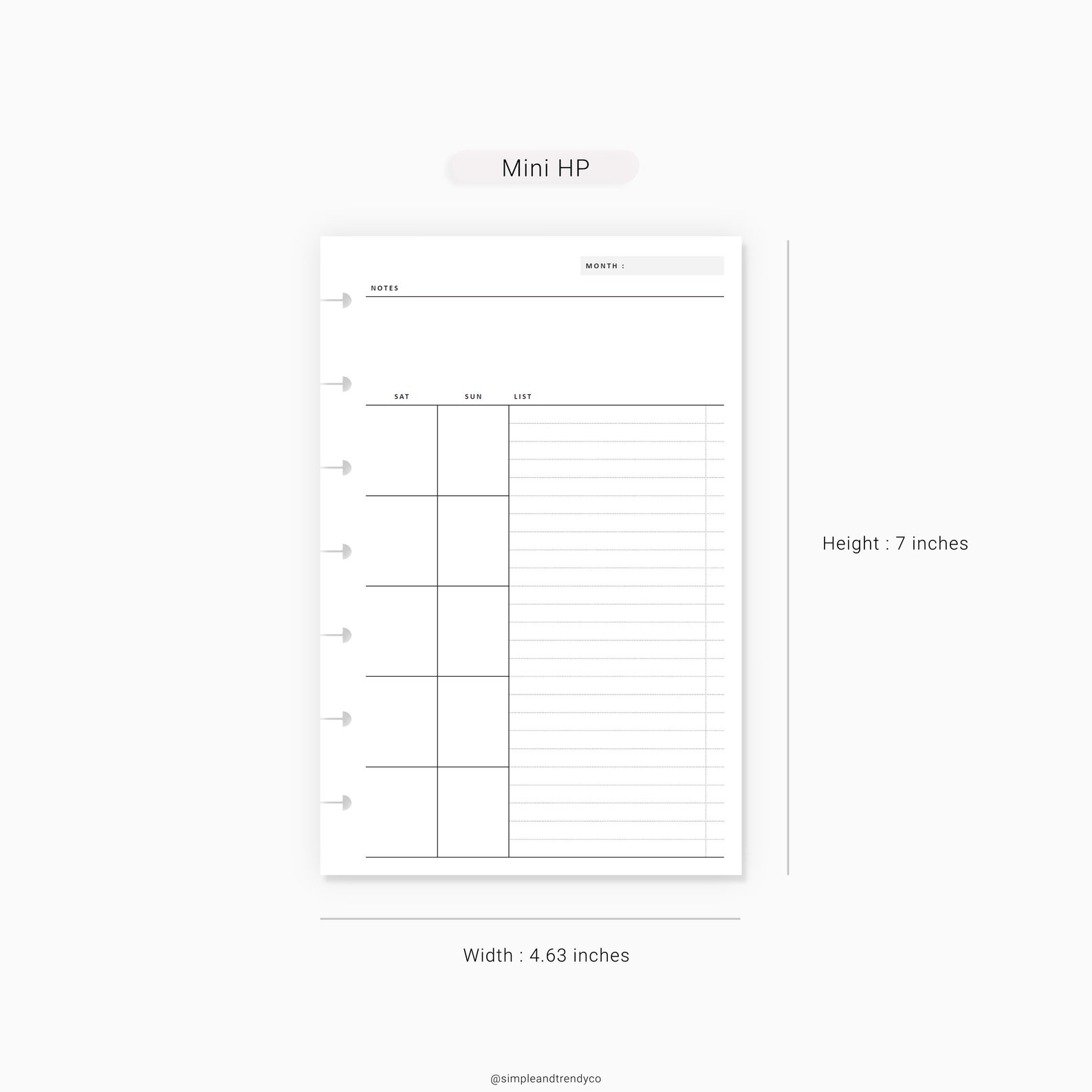 Monthly Planner Happy Planner Mini Printable Monthly Notes Etsy