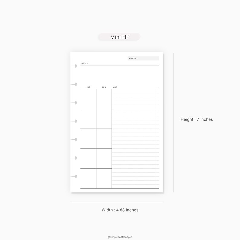 Monthly Planner Happy Planner Mini Printable Monthly Notes Etsy