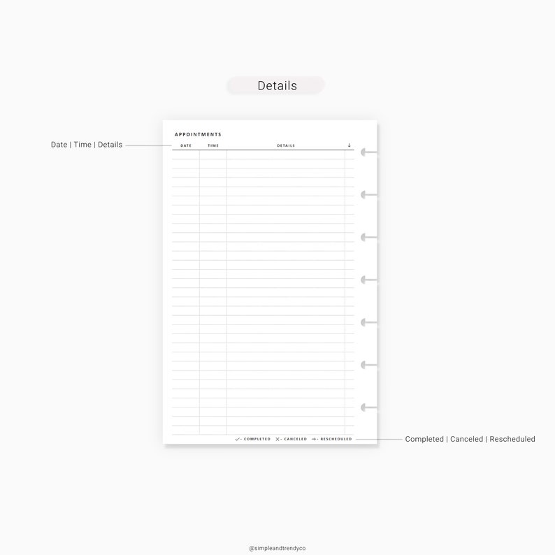 Appointments Happy Planner Mini Appointment Printable | Etsy