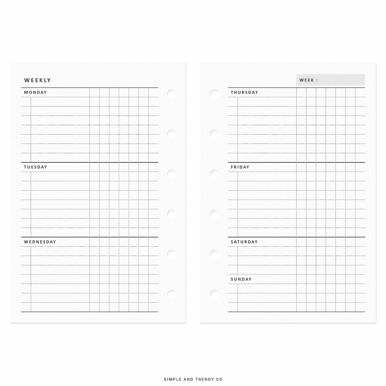 Weekly Planner Printable Pocket Size Weekly to Do Checklist - Etsy