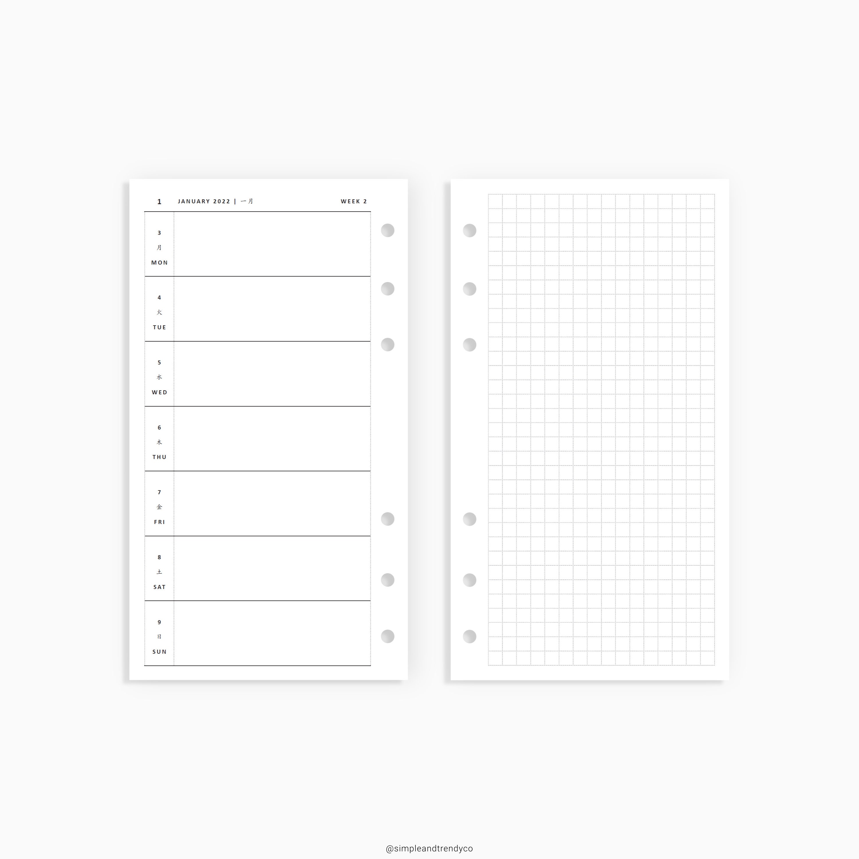 Hobonichi Planner 2022 Dated Printable Personal Planner Etsy