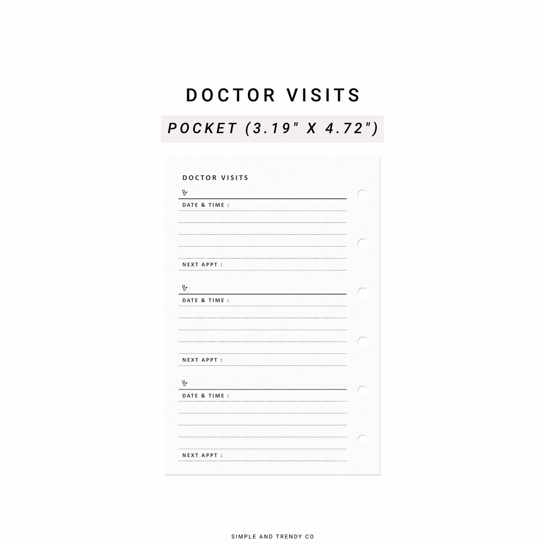 Doctor Visits Pocket Size, Doctor Appointments, Physicians, Doctor
