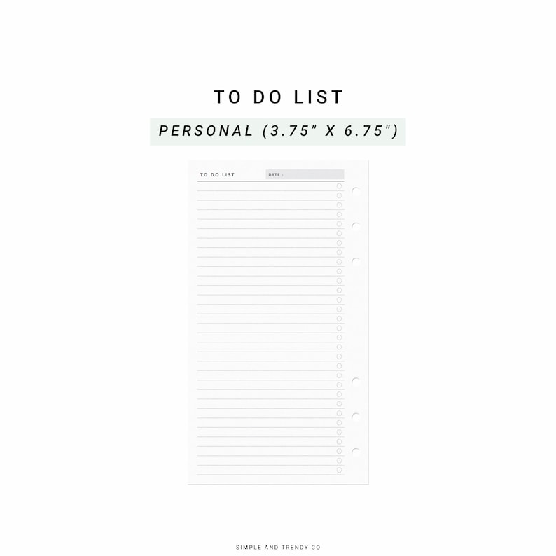 Printable to Do List, Daily to Do List Personal Planner Inserts, to Do ...