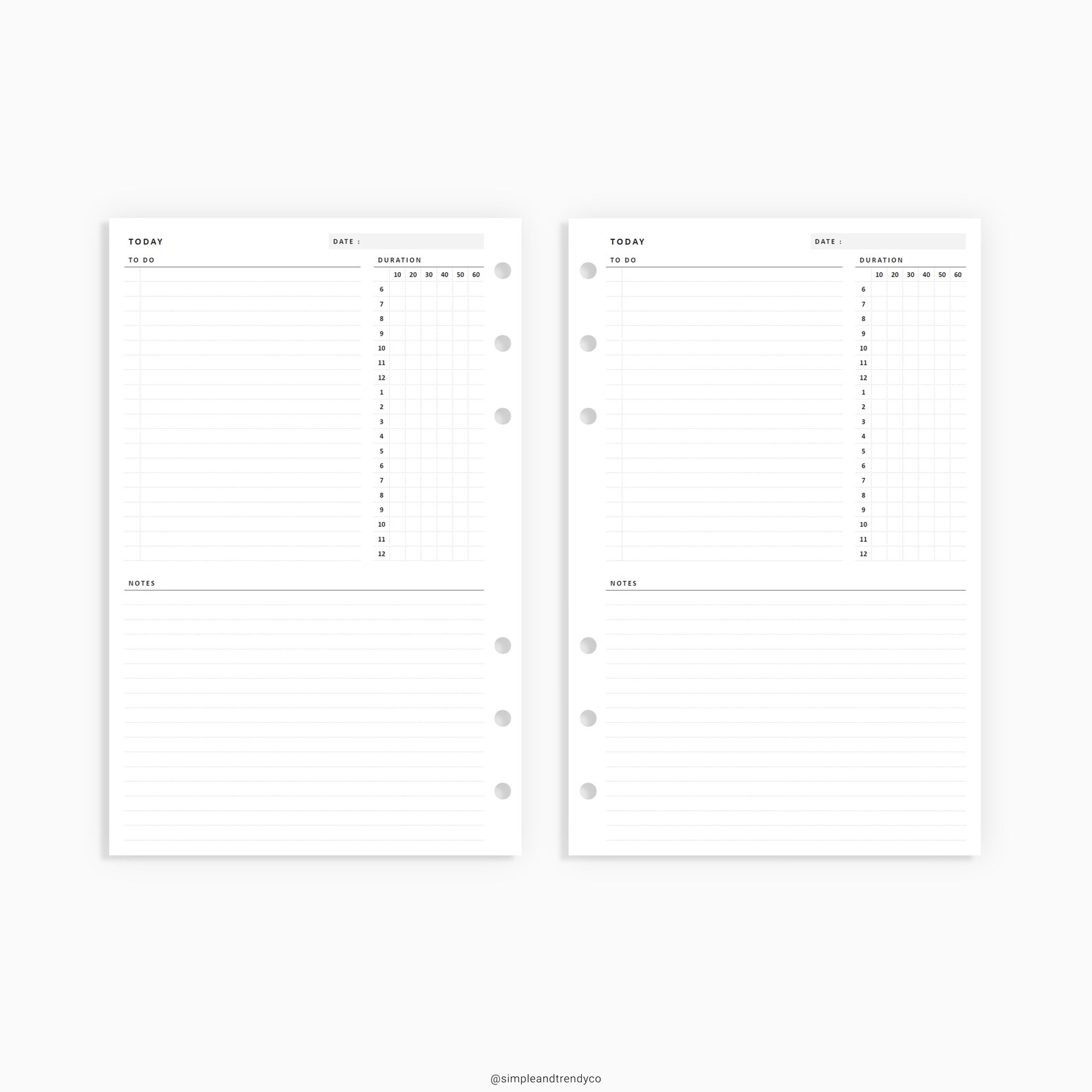 Daily Planner Printable Half size Half Letter Inserts Daily | Etsy
