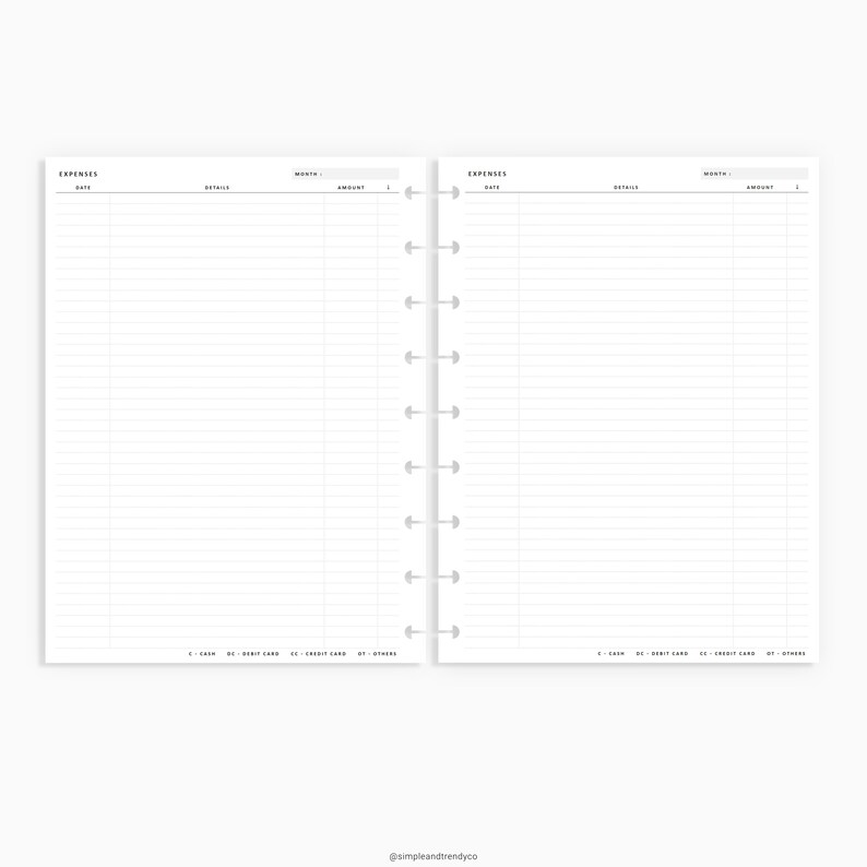 Expense Tracker Happy Planner Classic Printable Personal | Etsy