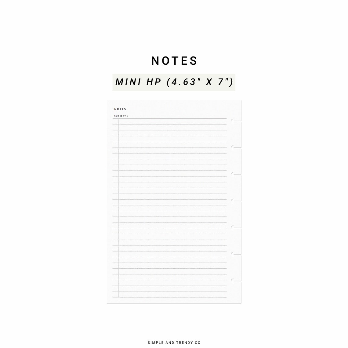 Notes Paper Happy Planner Mini Printable Writing Paper Lined Etsy