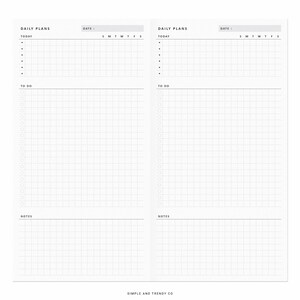 Daily Planner Printable TN Standard Daily Organizer Daily - Etsy